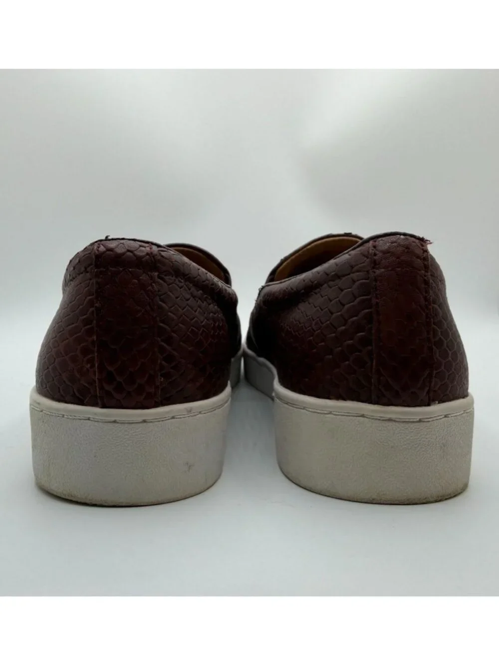 Vionic Midi Snake Texture Slip-On Sneaker Burgundy Women Size 7M Comfort Shoes